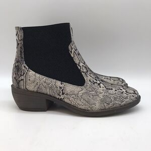 Boutique by Corkys Hanover Snake Print Chelsea Ankle Boots Women's 10 Gray Shoes
